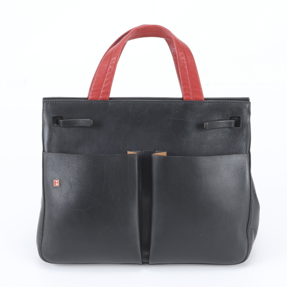 Bally 134-00 Leather Handbag Tote Bag Black Brand Women's